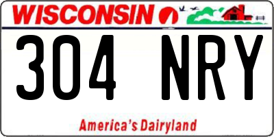 WI license plate 304NRY