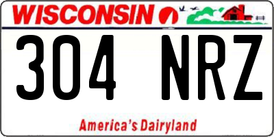 WI license plate 304NRZ
