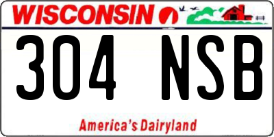 WI license plate 304NSB