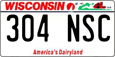 WI license plate 304NSC