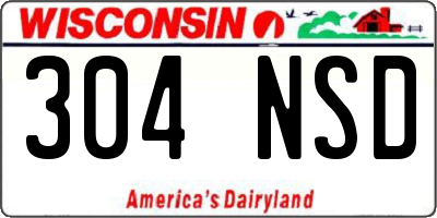 WI license plate 304NSD