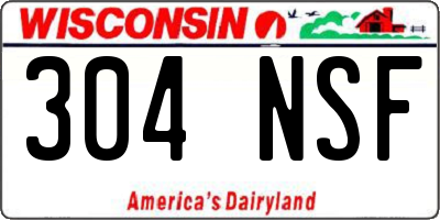 WI license plate 304NSF