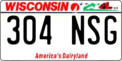 WI license plate 304NSG