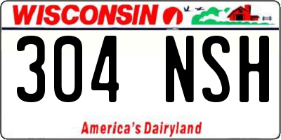 WI license plate 304NSH