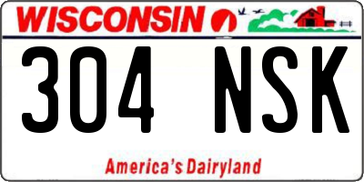 WI license plate 304NSK