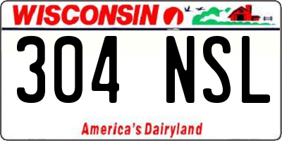 WI license plate 304NSL