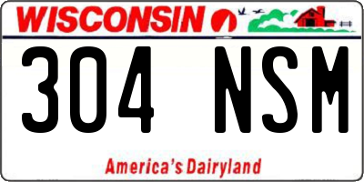 WI license plate 304NSM