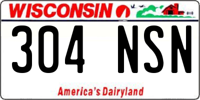 WI license plate 304NSN