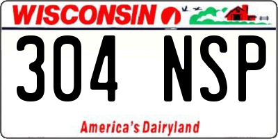 WI license plate 304NSP
