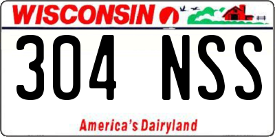 WI license plate 304NSS