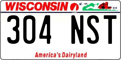 WI license plate 304NST
