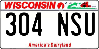 WI license plate 304NSU