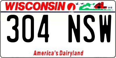 WI license plate 304NSW