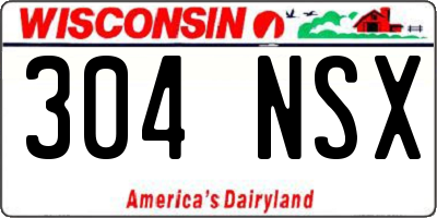 WI license plate 304NSX