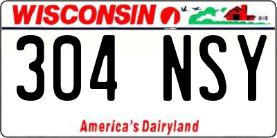 WI license plate 304NSY