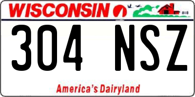 WI license plate 304NSZ