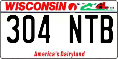 WI license plate 304NTB