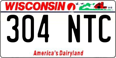 WI license plate 304NTC