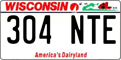 WI license plate 304NTE