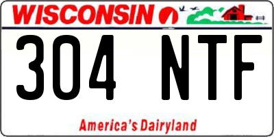 WI license plate 304NTF