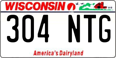 WI license plate 304NTG