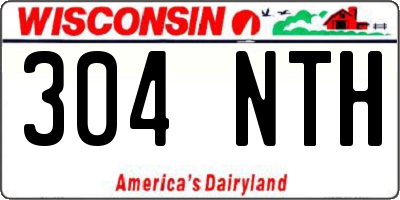 WI license plate 304NTH