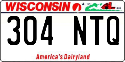 WI license plate 304NTQ