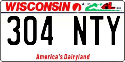 WI license plate 304NTY