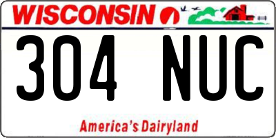 WI license plate 304NUC