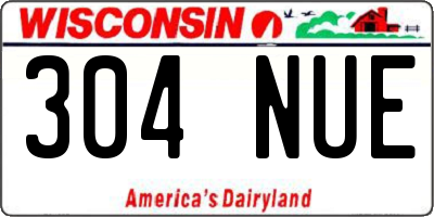 WI license plate 304NUE