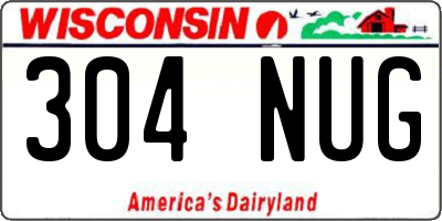 WI license plate 304NUG
