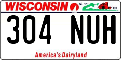 WI license plate 304NUH