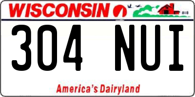 WI license plate 304NUI