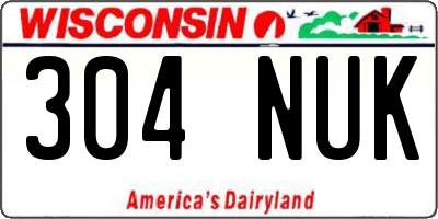 WI license plate 304NUK