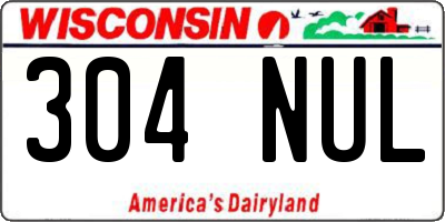 WI license plate 304NUL