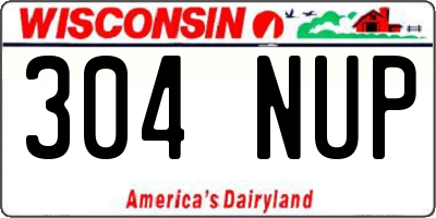WI license plate 304NUP