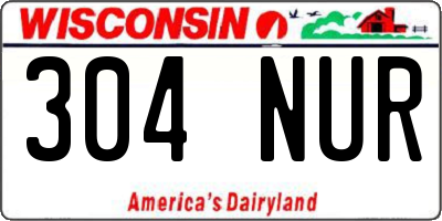 WI license plate 304NUR