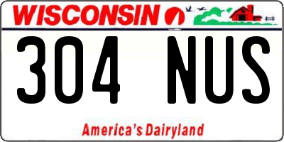 WI license plate 304NUS
