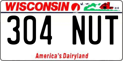 WI license plate 304NUT