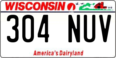 WI license plate 304NUV