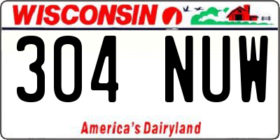 WI license plate 304NUW