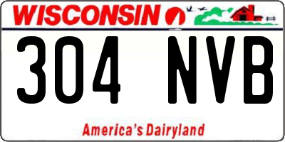 WI license plate 304NVB