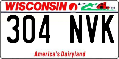 WI license plate 304NVK