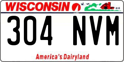 WI license plate 304NVM