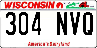 WI license plate 304NVQ