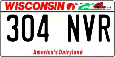 WI license plate 304NVR