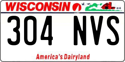 WI license plate 304NVS