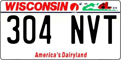 WI license plate 304NVT