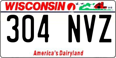 WI license plate 304NVZ