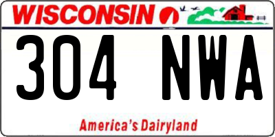WI license plate 304NWA